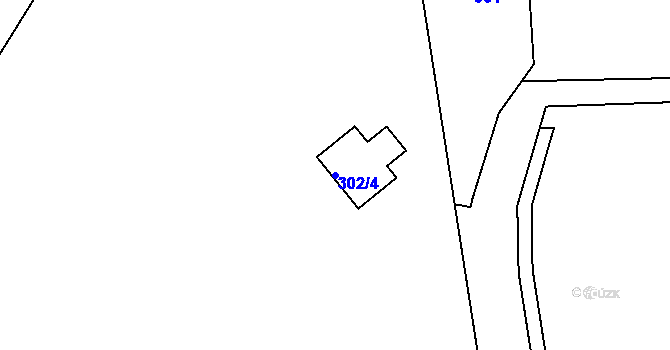 Parcela st. 302/4 v KÚ Hulín, Katastrální mapa