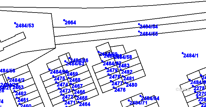 Parcela st. 2484/82 v KÚ Hulín, Katastrální mapa
