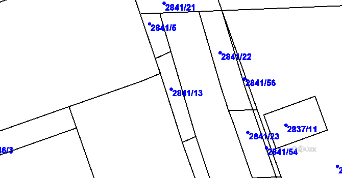 Parcela st. 2841/13 v KÚ Hulín, Katastrální mapa