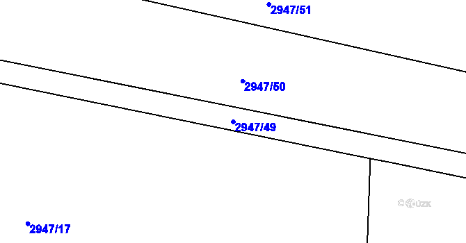 Parcela st. 2947/49 v KÚ Hulín, Katastrální mapa
