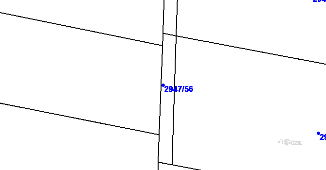 Parcela st. 2947/56 v KÚ Hulín, Katastrální mapa