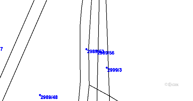 Parcela st. 2989/56 v KÚ Hulín, Katastrální mapa