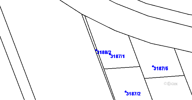 Parcela st. 3188/2 v KÚ Hulín, Katastrální mapa