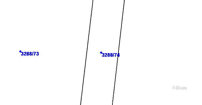Parcela st. 3288/74 v KÚ Hulín, Katastrální mapa