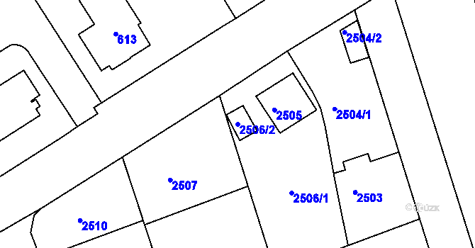 Parcela st. 2506/2 v KÚ Hulín, Katastrální mapa