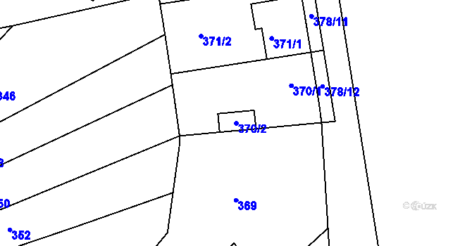 Parcela st. 370/2 v KÚ Hulín, Katastrální mapa