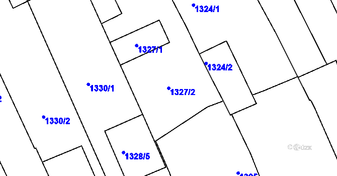 Parcela st. 1327/2 v KÚ Hulín, Katastrální mapa