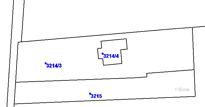 Parcela st. 3214/4 v KÚ Hulín, Katastrální mapa