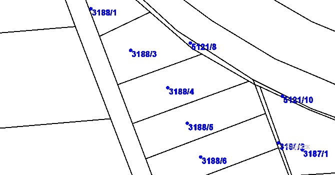 Parcela st. 3188/4 v KÚ Hulín, Katastrální mapa