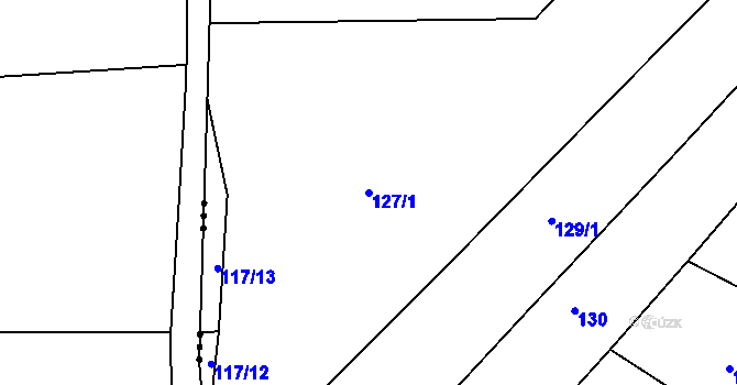 Parcela st. 127/1 v KÚ Humburky, Katastrální mapa