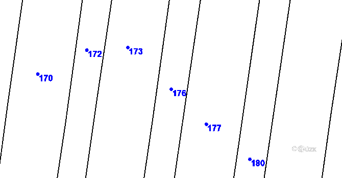 Parcela st. 176 v KÚ Humburky, Katastrální mapa