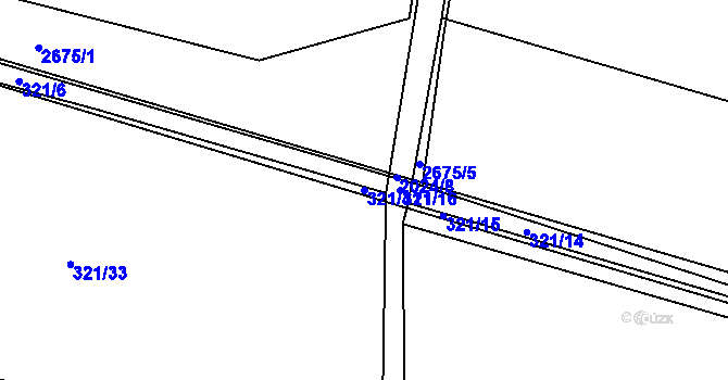 Parcela st. 321/41 v KÚ Humburky, Katastrální mapa
