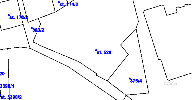 Parcela st. 528 v KÚ Humpolec, Katastrální mapa