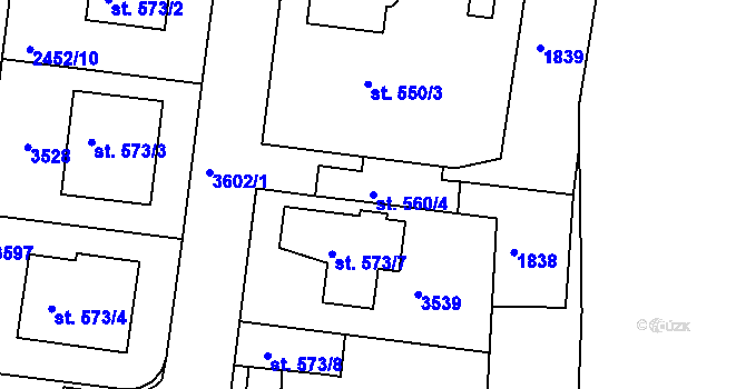 Parcela st. 560/4 v KÚ Humpolec, Katastrální mapa