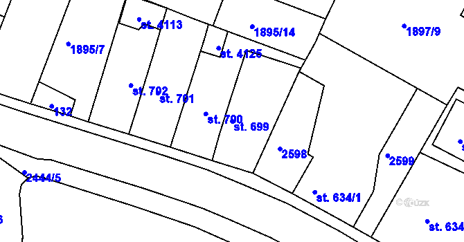 Parcela st. 699 v KÚ Humpolec, Katastrální mapa