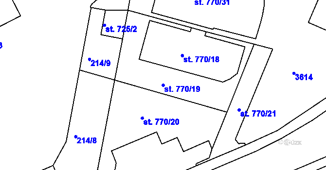 Parcela st. 770/19 v KÚ Humpolec, Katastrální mapa