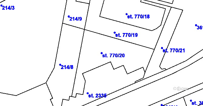 Parcela st. 770/20 v KÚ Humpolec, Katastrální mapa