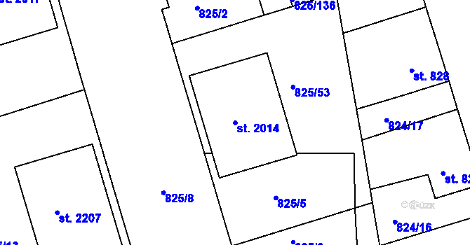 Parcela st. 2014 v KÚ Humpolec, Katastrální mapa