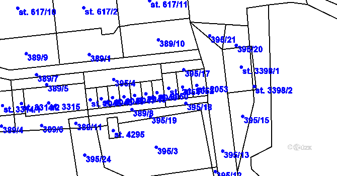 Parcela st. 2051 v KÚ Humpolec, Katastrální mapa