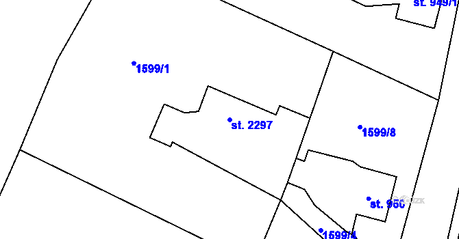 Parcela st. 2297 v KÚ Humpolec, Katastrální mapa