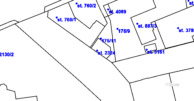 Parcela st. 2324 v KÚ Humpolec, Katastrální mapa