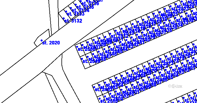 Parcela st. 2546 v KÚ Humpolec, Katastrální mapa