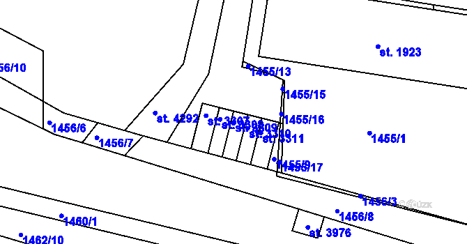 Parcela st. 3309 v KÚ Humpolec, Katastrální mapa