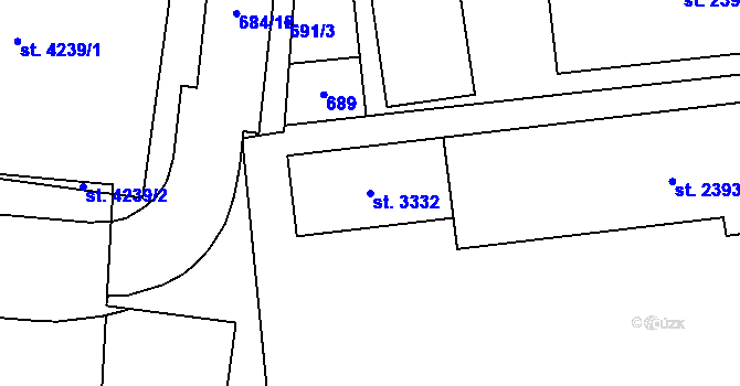 Parcela st. 3332 v KÚ Humpolec, Katastrální mapa