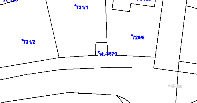 Parcela st. 3579 v KÚ Humpolec, Katastrální mapa