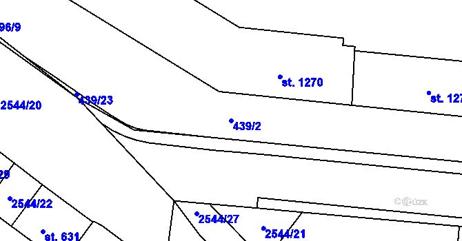 Parcela st. 439/2 v KÚ Humpolec, Katastrální mapa