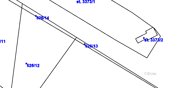 Parcela st. 526/13 v KÚ Humpolec, Katastrální mapa