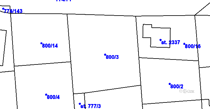 Parcela st. 800/3 v KÚ Humpolec, Katastrální mapa