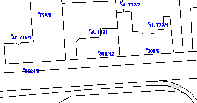 Parcela st. 800/12 v KÚ Humpolec, Katastrální mapa