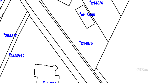Parcela st. 2148/5 v KÚ Humpolec, Katastrální mapa