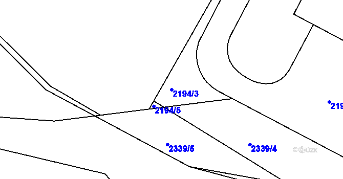 Parcela st. 2194/3 v KÚ Humpolec, Katastrální mapa