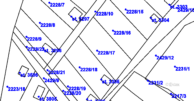 Parcela st. 2228/17 v KÚ Humpolec, Katastrální mapa