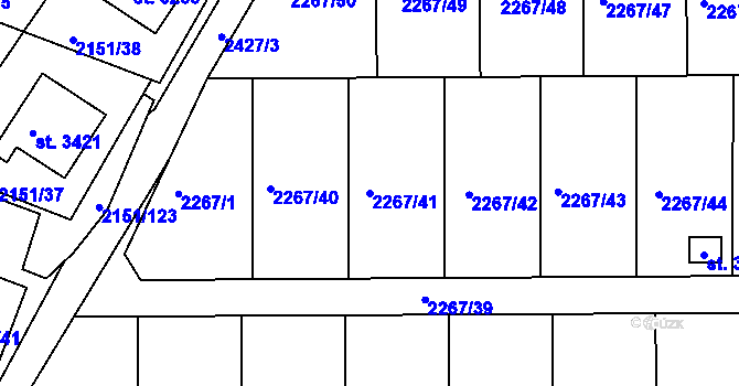 Parcela st. 2267/41 v KÚ Humpolec, Katastrální mapa