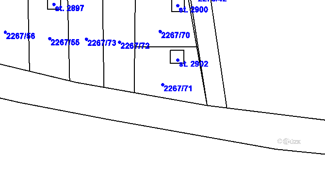 Parcela st. 2267/71 v KÚ Humpolec, Katastrální mapa