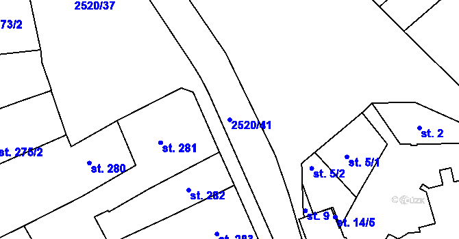 Parcela st. 2520/41 v KÚ Humpolec, Katastrální mapa