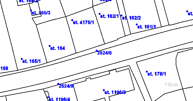 Parcela st. 2524/6 v KÚ Humpolec, Katastrální mapa