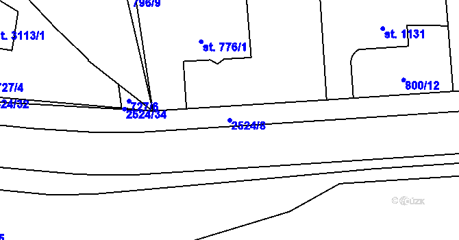 Parcela st. 2524/8 v KÚ Humpolec, Katastrální mapa