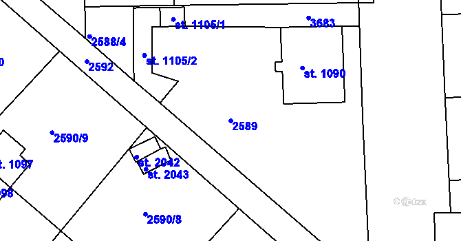 Parcela st. 2589 v KÚ Humpolec, Katastrální mapa