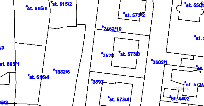 Parcela st. 3528 v KÚ Humpolec, Katastrální mapa