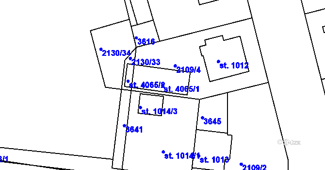 Parcela st. 4065/1 v KÚ Humpolec, Katastrální mapa