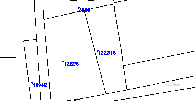 Parcela st. 1222/16 v KÚ Humpolec, Katastrální mapa