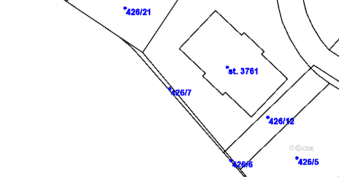 Parcela st. 426/7 v KÚ Humpolec, Katastrální mapa