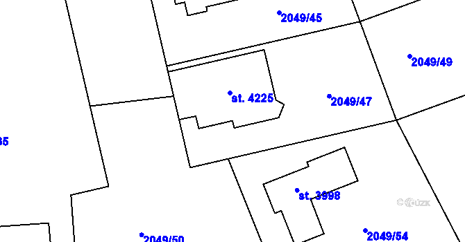 Parcela st. 2049/48 v KÚ Humpolec, Katastrální mapa