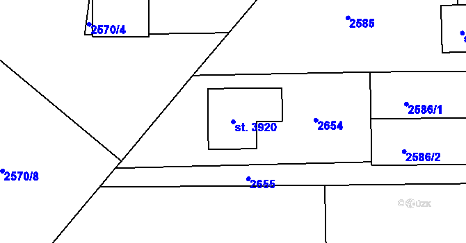 Parcela st. 3920 v KÚ Humpolec, Katastrální mapa