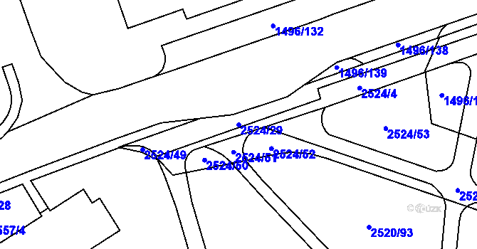 Parcela st. 2524/29 v KÚ Humpolec, Katastrální mapa