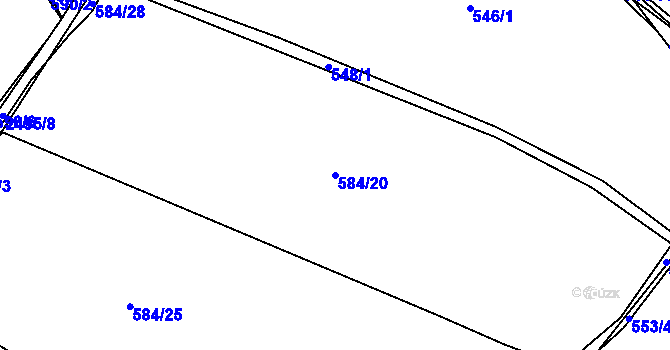 Parcela st. 584/20 v KÚ Humpolec, Katastrální mapa